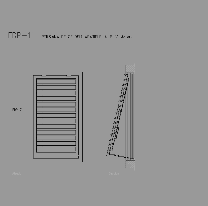 Bloque Autocad Persiana de celosía abatible